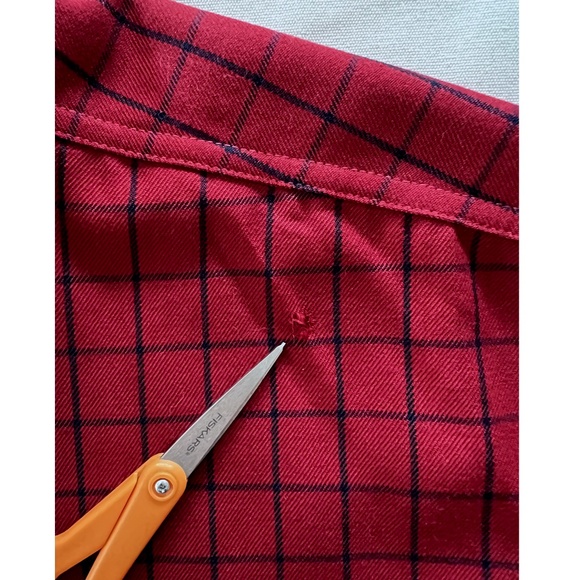 Vintage FILSON Wool Shirt Made in U.S.A. - Dark Red Windowpane Check - XXL - Picture 9 of 12